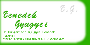 benedek gyugyei business card